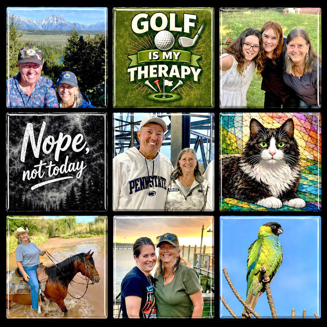 Square Custom Photo Magnet Set – 2"x2", 9 Pieces